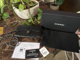 Pre-owned CHANEL Leather Crossbody Bags Black Lambskin Classic Flap Trifold Wallet