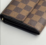 Pre-owned LOUIS VUITTON Canvas Wallet Damier Ebene Portefeuille Sarah Long Wallet