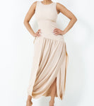 Sleeveless Bubble Bottom Maxi Dress