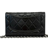 Pre-owned CHANEL Leather Crossbody Bags Black Lambskin Classic Flap Trifold Wallet