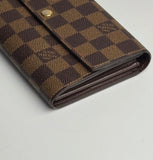 Pre-owned LOUIS VUITTON Canvas Wallet Damier Ebene Portefeuille Sarah Long Wallet