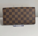 Pre-owned LOUIS VUITTON Canvas Wallet Damier Ebene Portefeuille Sarah Long Wallet