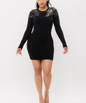 Sequins Detail Sweater Mini Dress