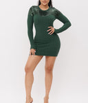 Sequins Detail Sweater Mini Dress
