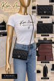 Pre-owned CHANEL Leather Crossbody Bags Black Lambskin Classic Flap Trifold Wallet