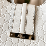 Pre-Owned Gucci Guccissima Medium Hobo Shoulder Bag – White Leather