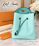 Authentic Louis Vuitton NéoNoé BB Epi Leather Bucket Bag – Aqua Blue