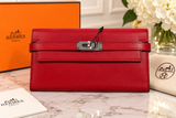 Pre-owned HERMÈS Calfskin Wallets Kelly Wallet