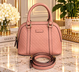 Pre-owned GUCCI Leather tote bags Gg Charm Dome Bag Guccissima Pink (hd1024m0)