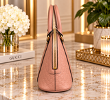 Pre-owned GUCCI Leather tote bags Gg Charm Dome Bag Guccissima Pink (hd1024m0)