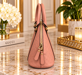 Pre-owned GUCCI Leather tote bags Gg Charm Dome Bag Guccissima Pink (hd1024m0)