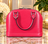 Authentic Louis Vuitton Alma BB Grenade Pink Epi Leather Crossbody Handbag