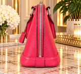 Authentic Louis Vuitton Alma BB Grenade Pink Epi Leather Crossbody Handbag